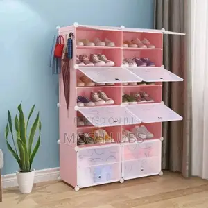 Pink Shoe Rack Made of Plastic