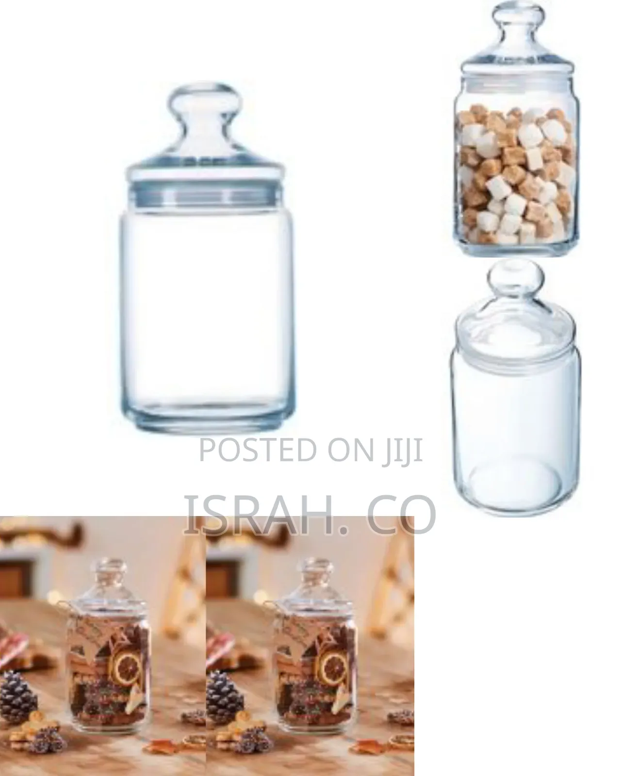 Luminarc Pot Storage Food Club Jar With Lid 1l Glass Tin Bin