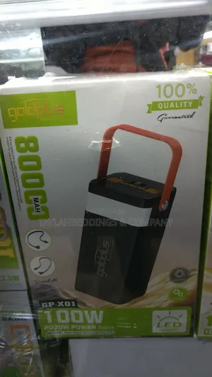 Heavy Duty 100w Power Bank of 80000mah for Charging Black/White