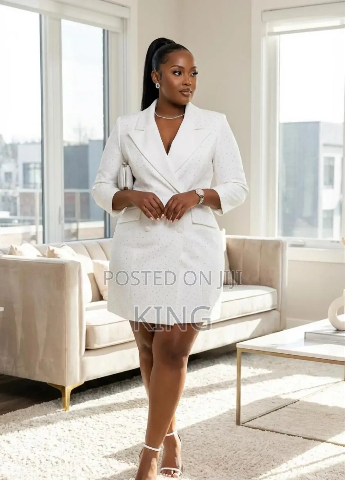 Boohoo Plus Pearl Embellished Blazer Dress
