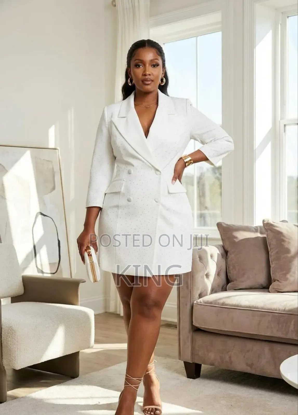 Boohoo Plus Pearl Embellished Blazer Dress