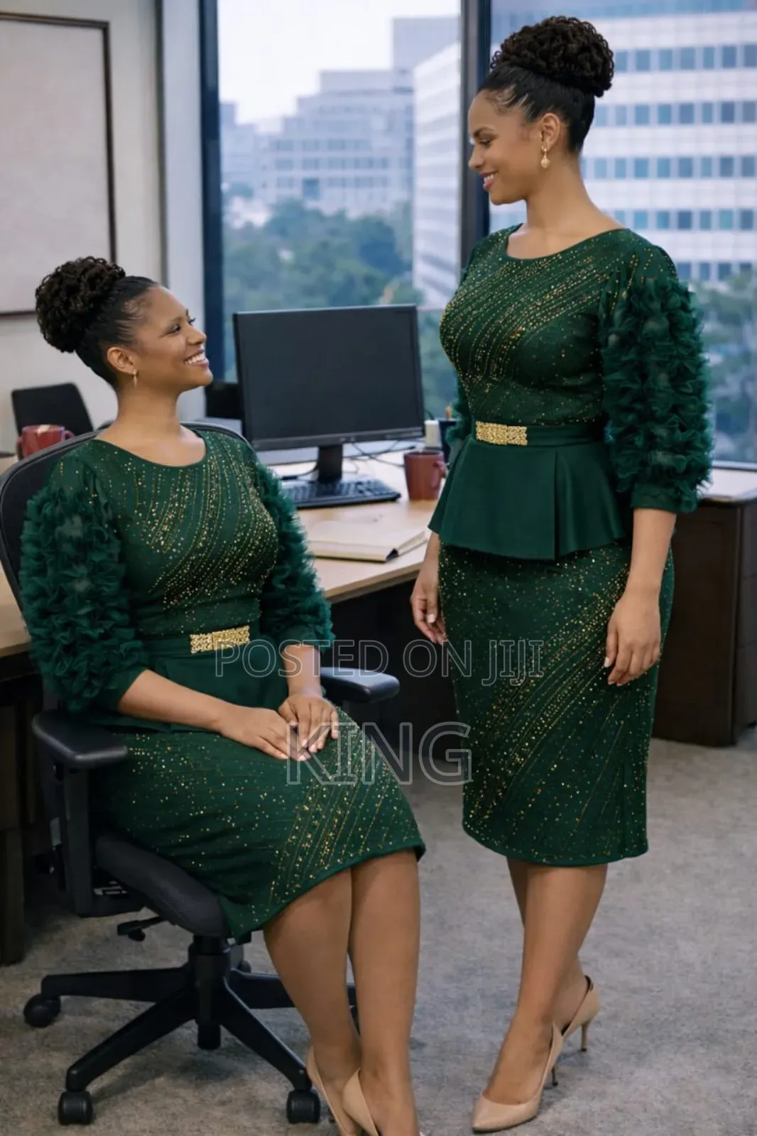 Colored Office Set Women's Dress