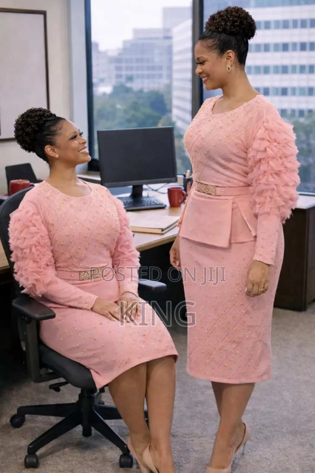 Colored Office Set Women's Dress