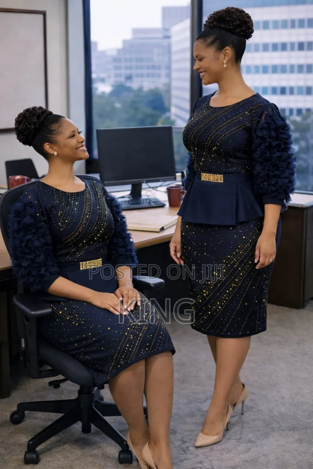 Colored Office Set Women's Dress
