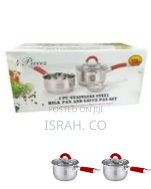 4-Pc Stainless Steel Milk Pan and Sauce Pans Set, Multipurpose