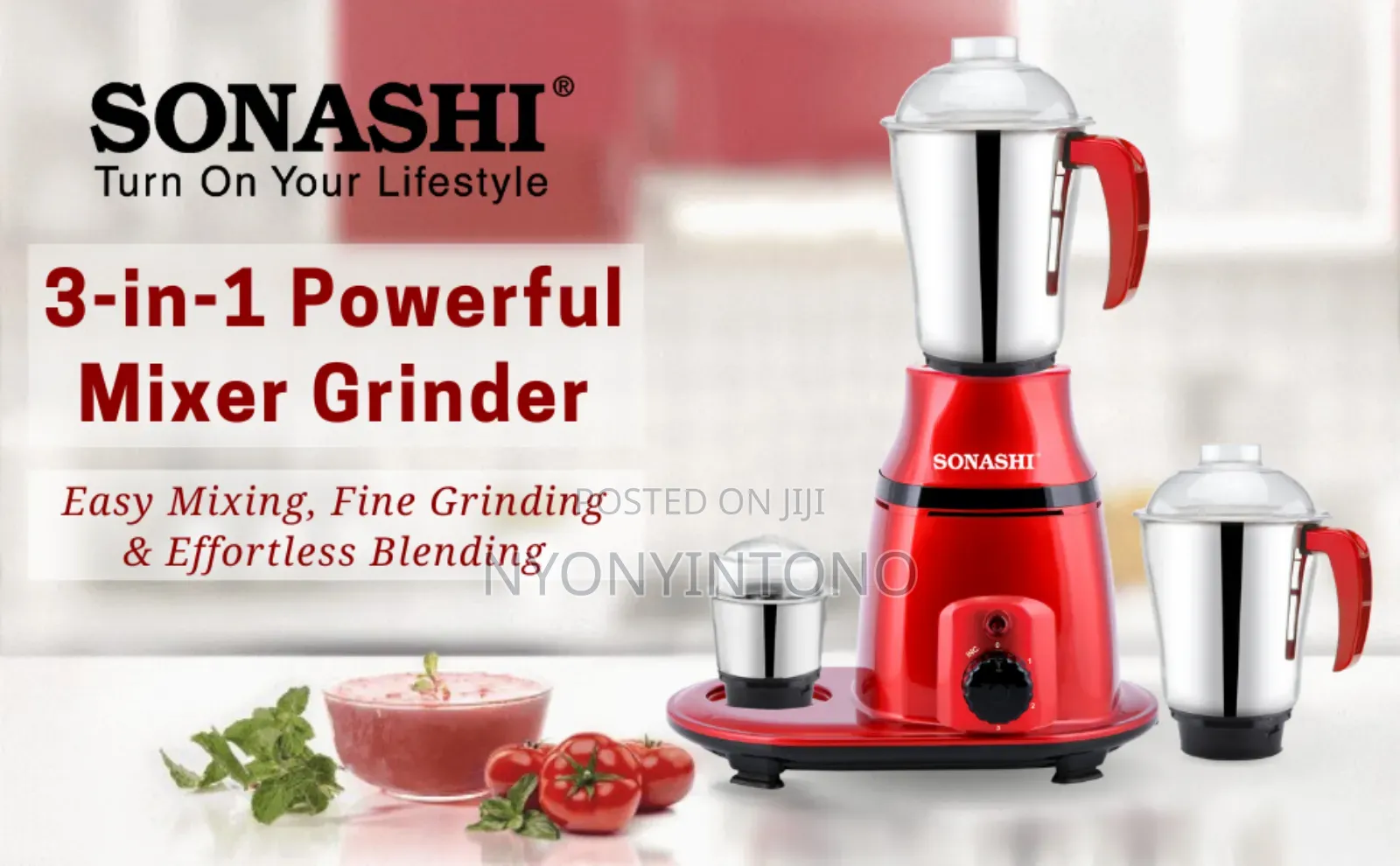 Sonashi 3 in 1 Mixer Grinder 750wsb190n