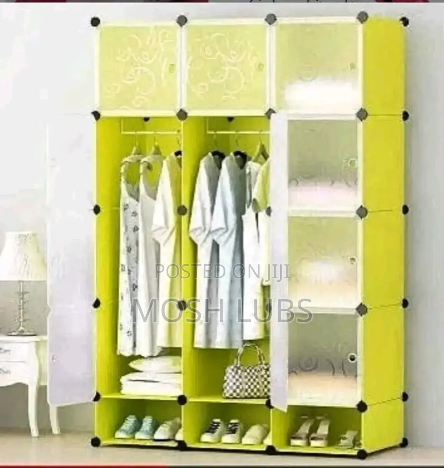 Orange 16 Cubed Cloth Wardrobe