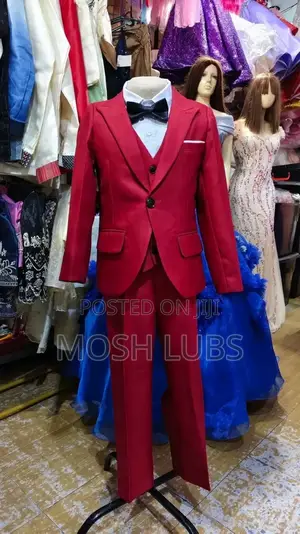 Maroon Kids 3 Piece Suit