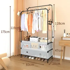 Storage Simple Coat Rack With Cover