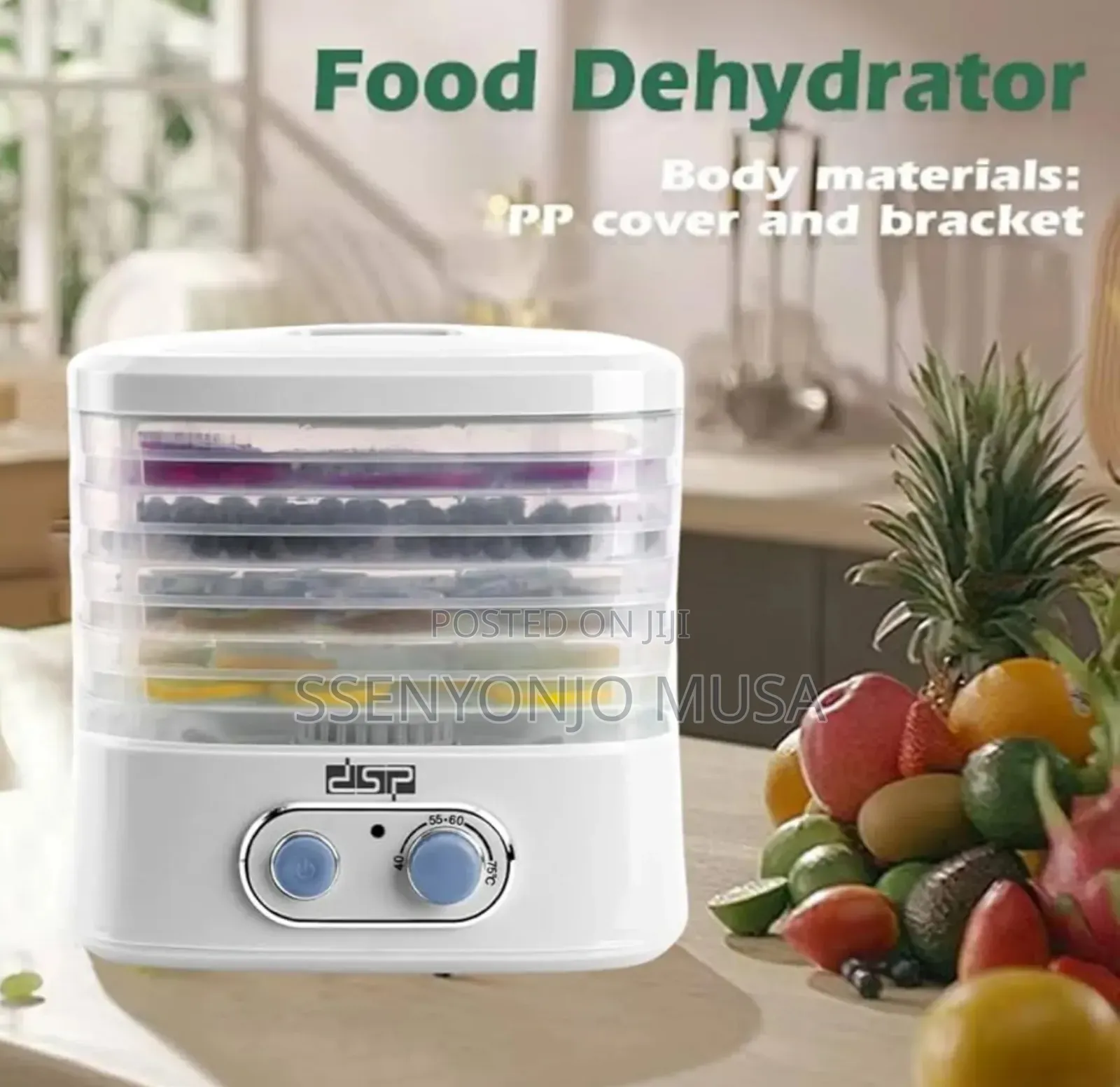 DSP 5-Tier Food Dehydrator Fruit Vegetable Dryer With Adjustable