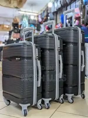 A Pack of 3 Plastic Travel Suitcases