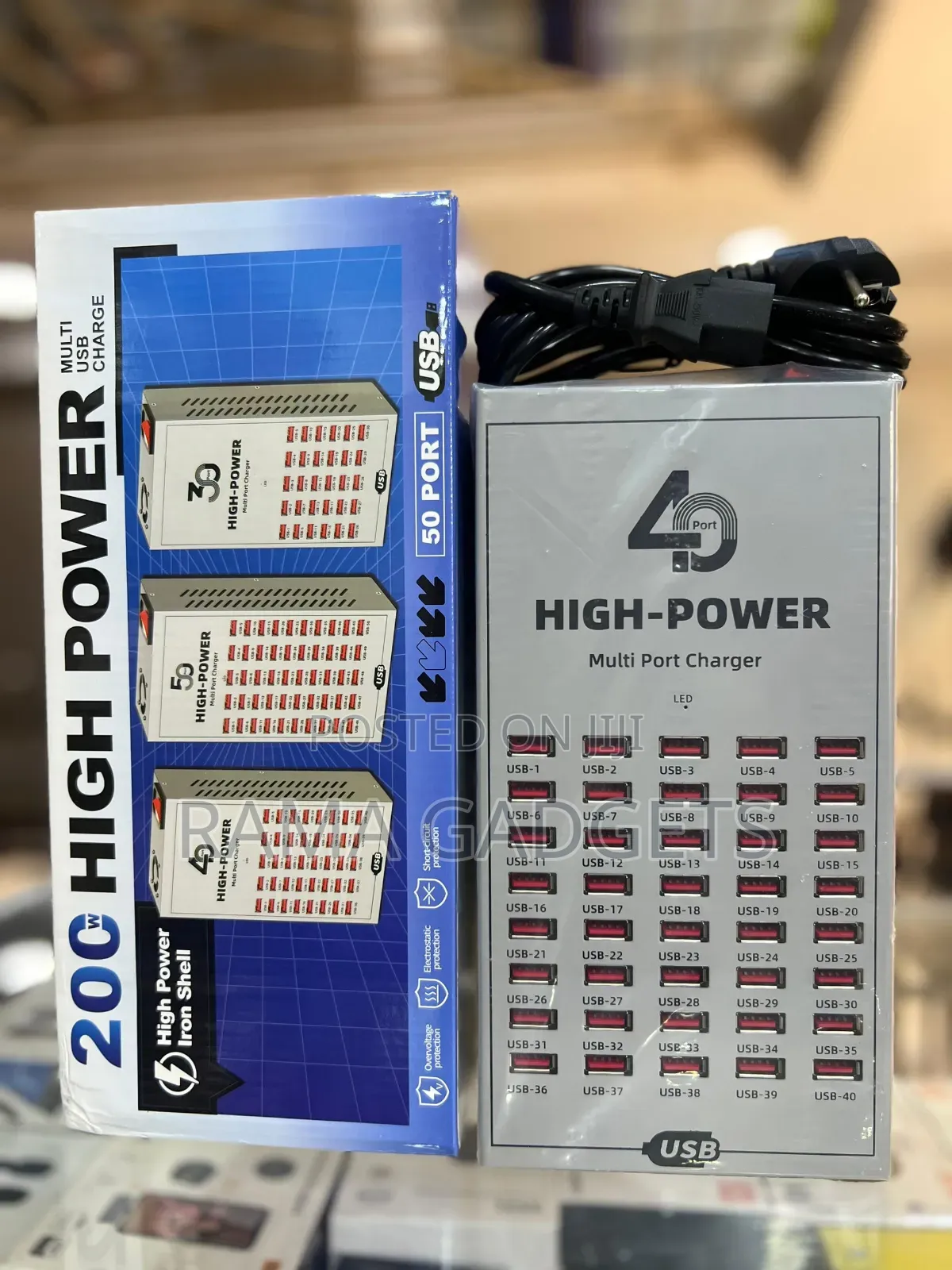 Multi-port Usb Charging Station, Specifically A 40-port