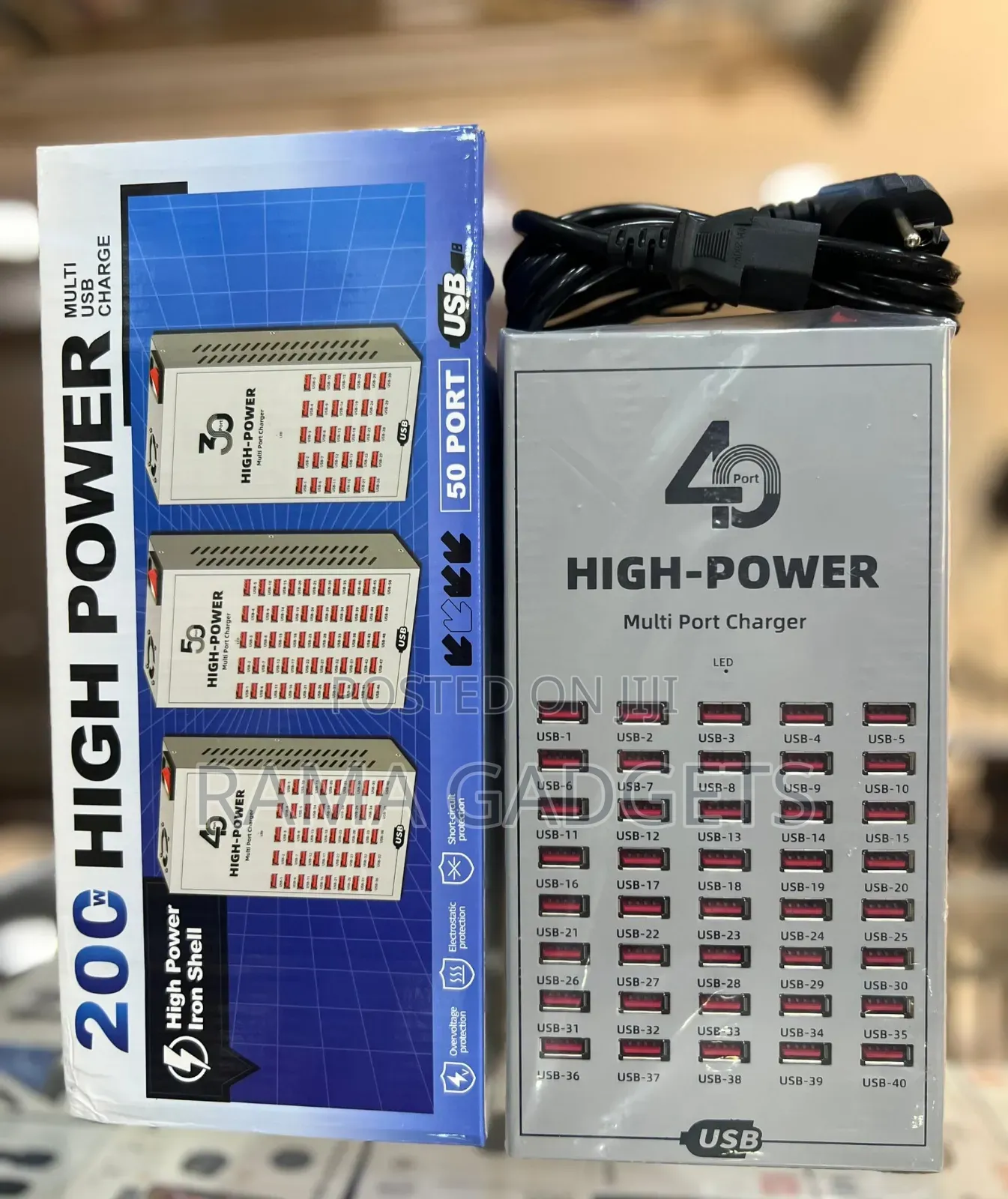 Multi-port Usb Charging Station, Specifically A 40-port