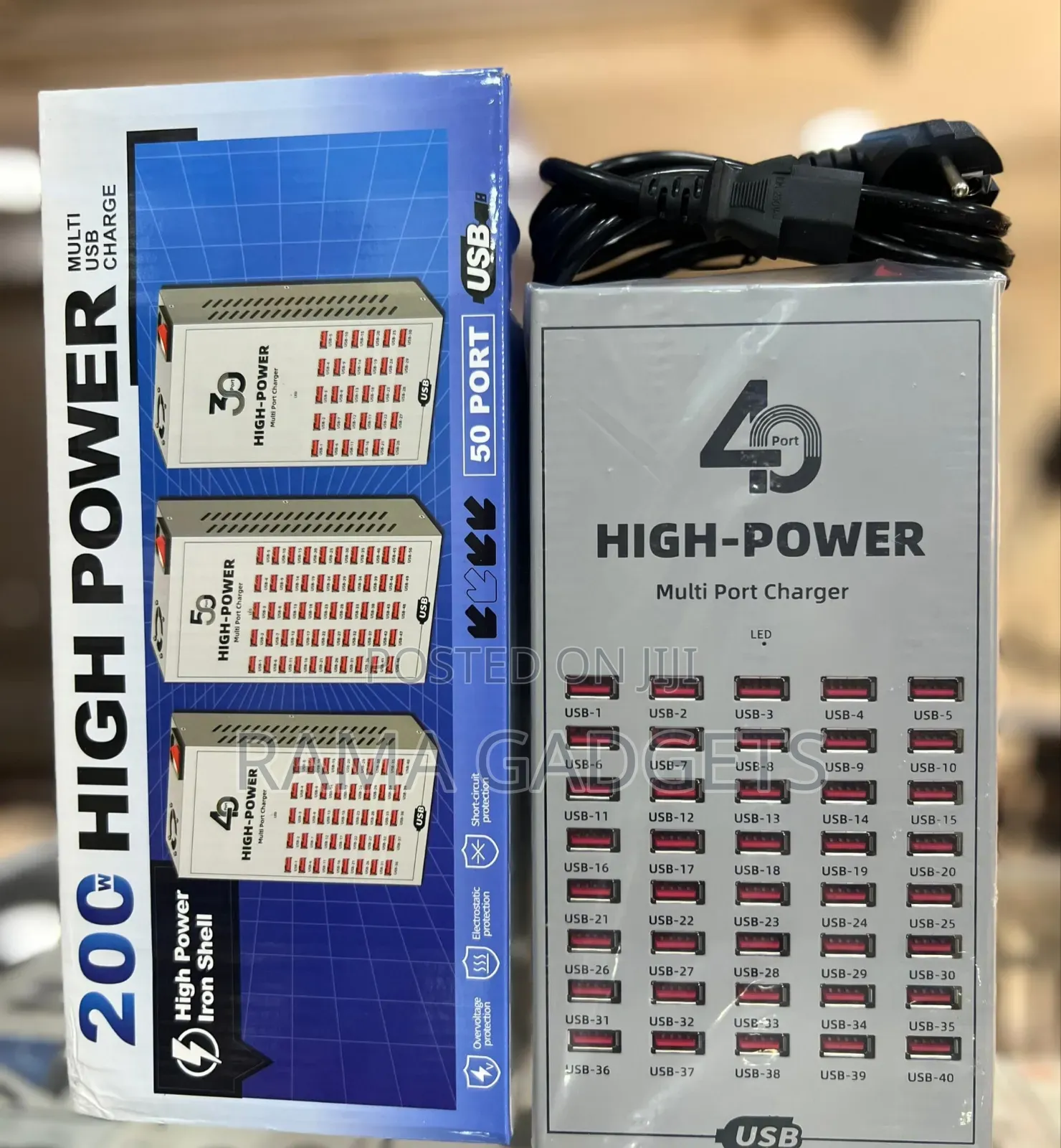 Multi-port Usb Charging Station, Specifically A 40-port