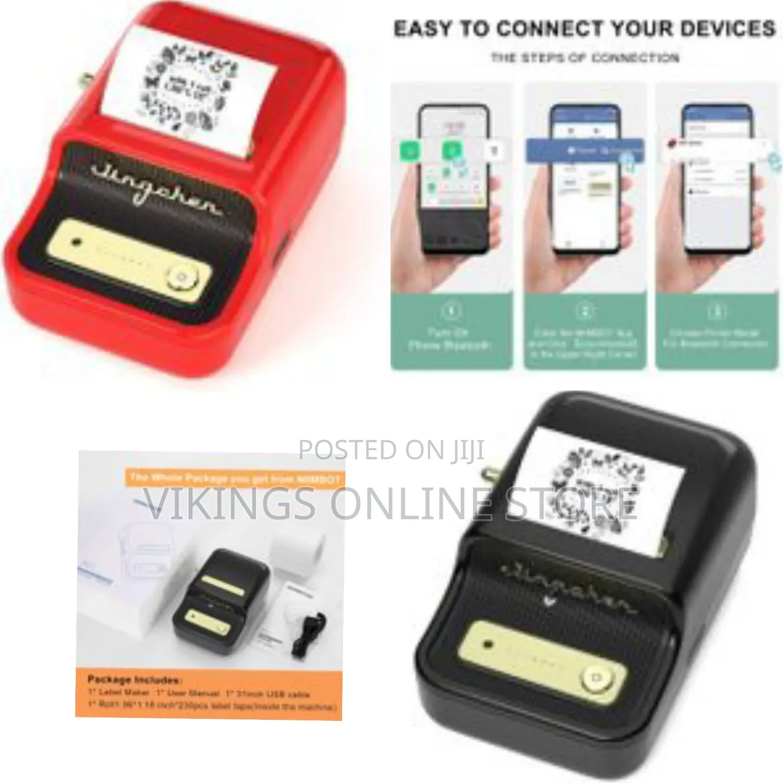 B21 2 Inch Thermal Label Maker With 1 Roll Free Tape Auto
