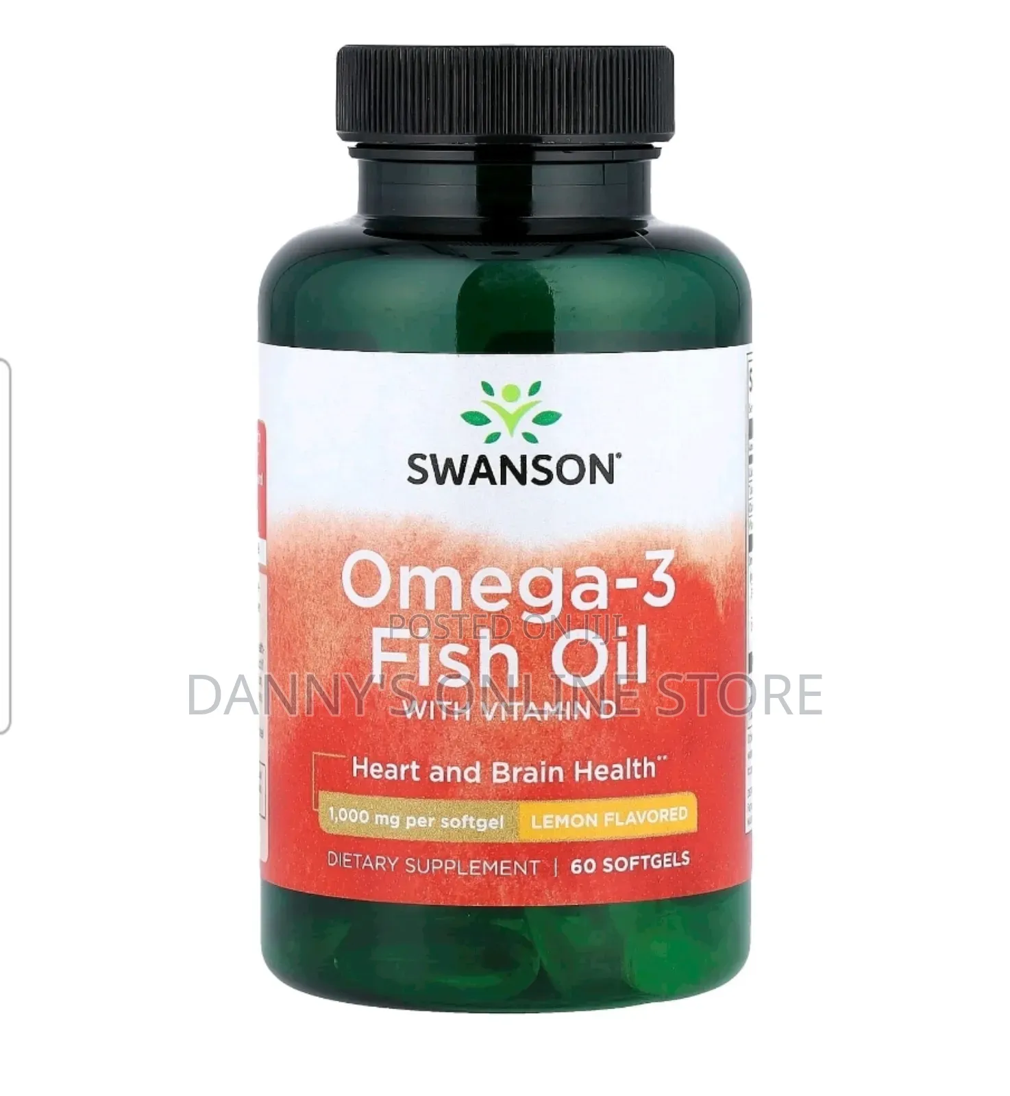 Omega 3 Fish Oil With Viramin D, Lemon, 60 Softgels