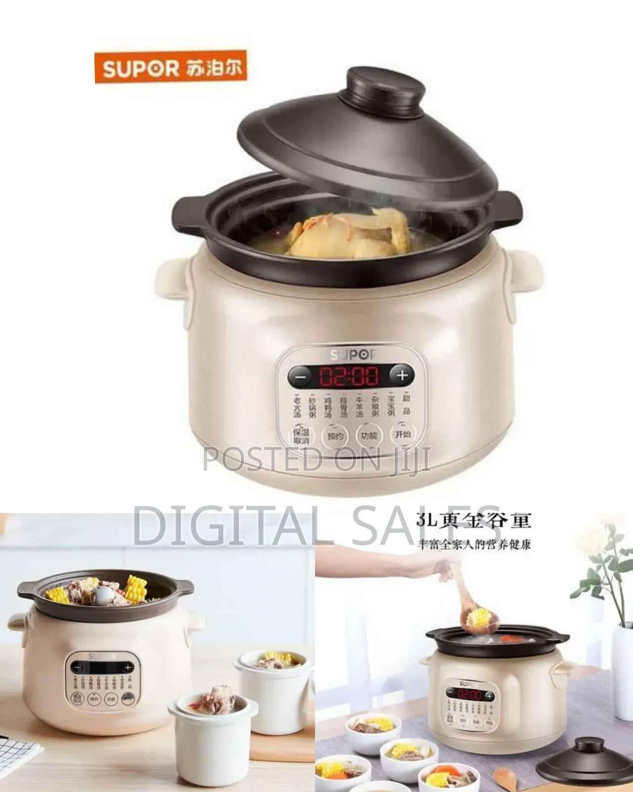 Electric Slow Cooker / Ceramic Stew Pot