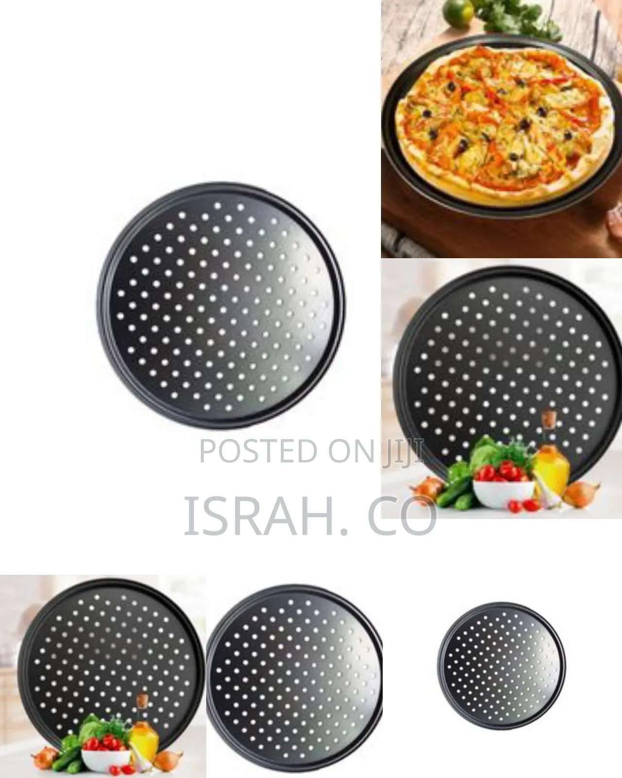 30cm Vented Pizza Pan With Holes Baking Tray Bakeware, Black.