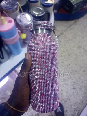 Rhinestone-Encrusted Insulated Water Bottle,