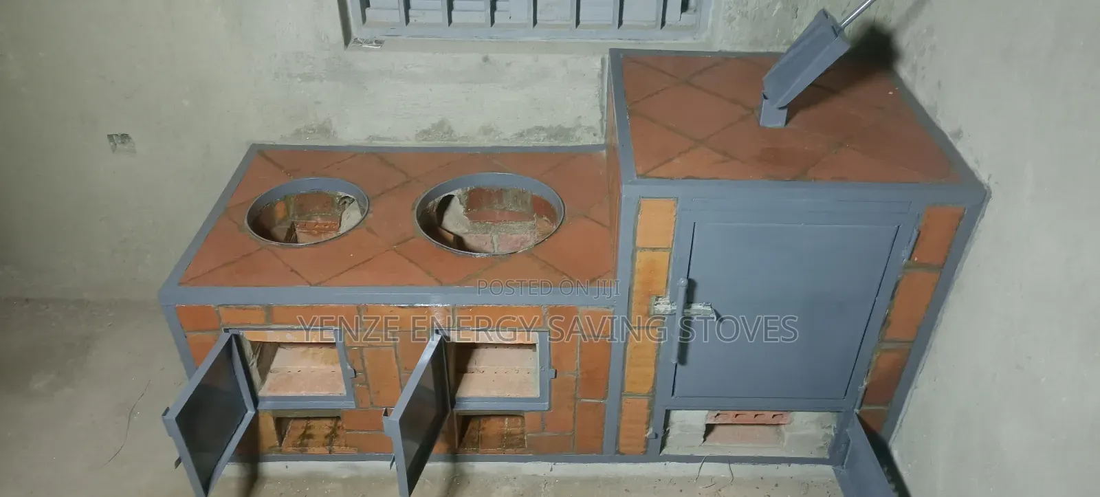 Two Slots Firewood and Oven Efficient Stove