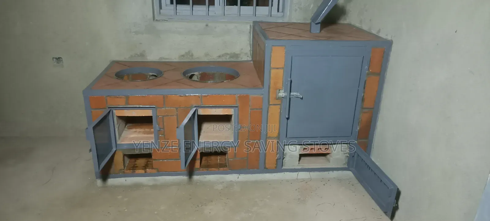 Two Slots Firewood and Oven Efficient Stove