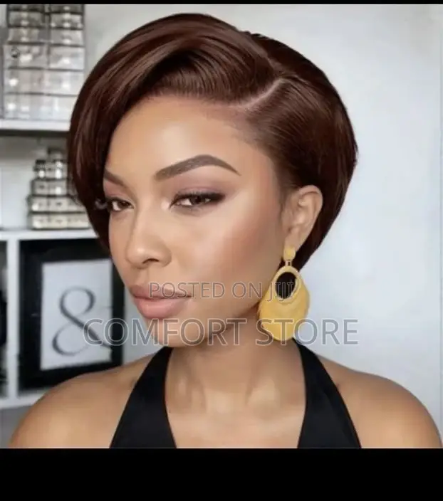 13*4 Coffees Brown Pixie Human Hair Wigs