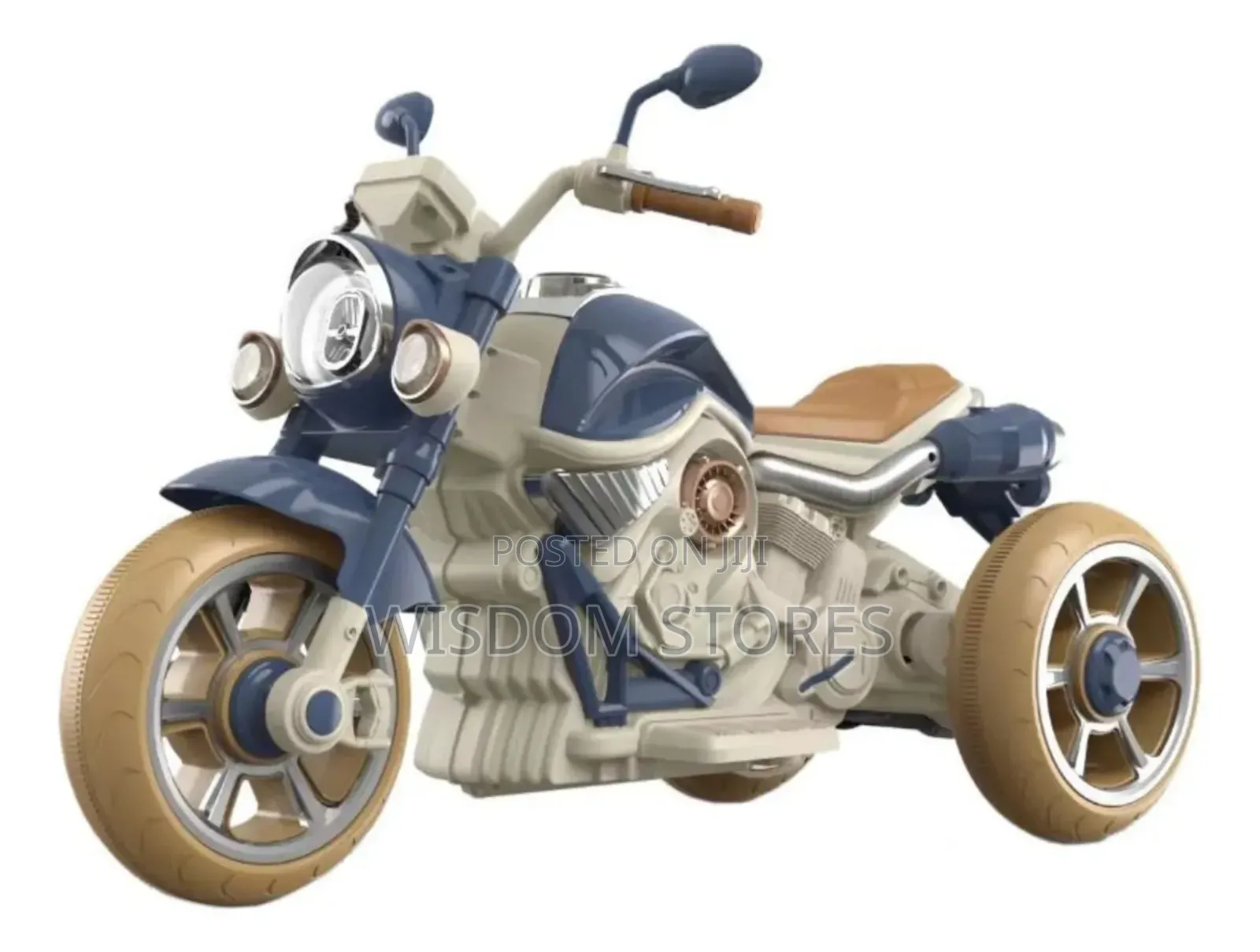 Large 12v Battery-Powered Chopper Kids' Motorcycle With Music