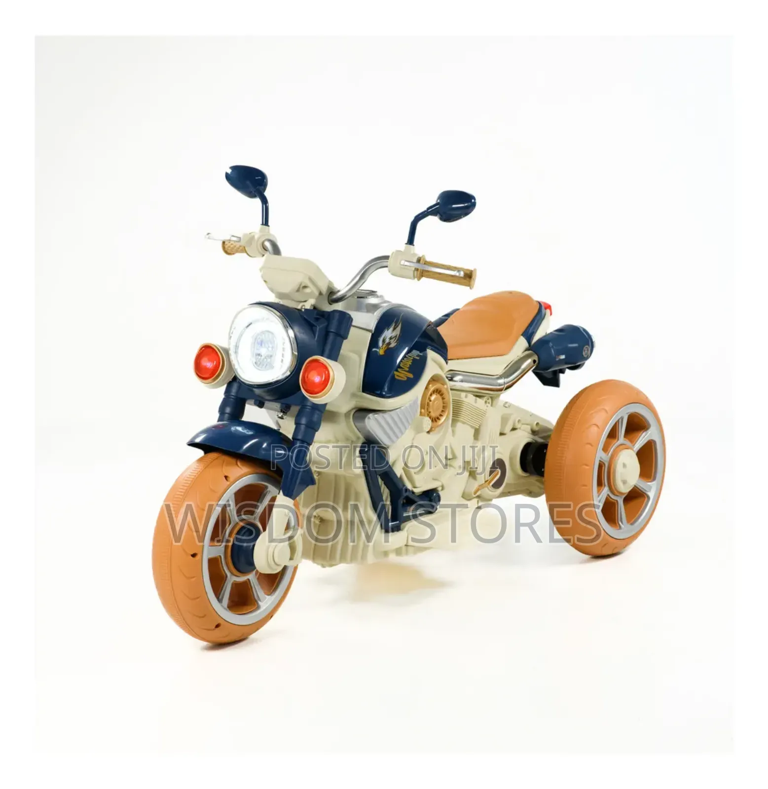 Large 12v Battery-Powered Chopper Kids' Motorcycle With Music