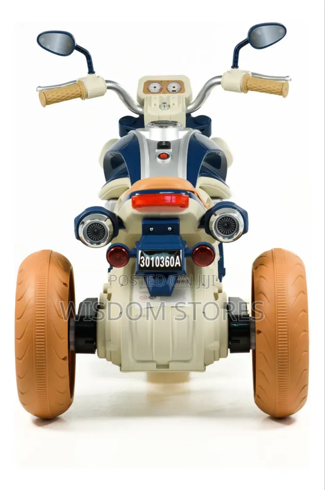 Large 12v Battery-Powered Chopper Kids' Motorcycle With Music