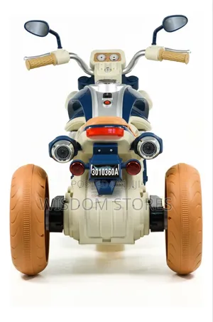 Large 12v Battery-Powered Chopper Kids' Motorcycle With Music