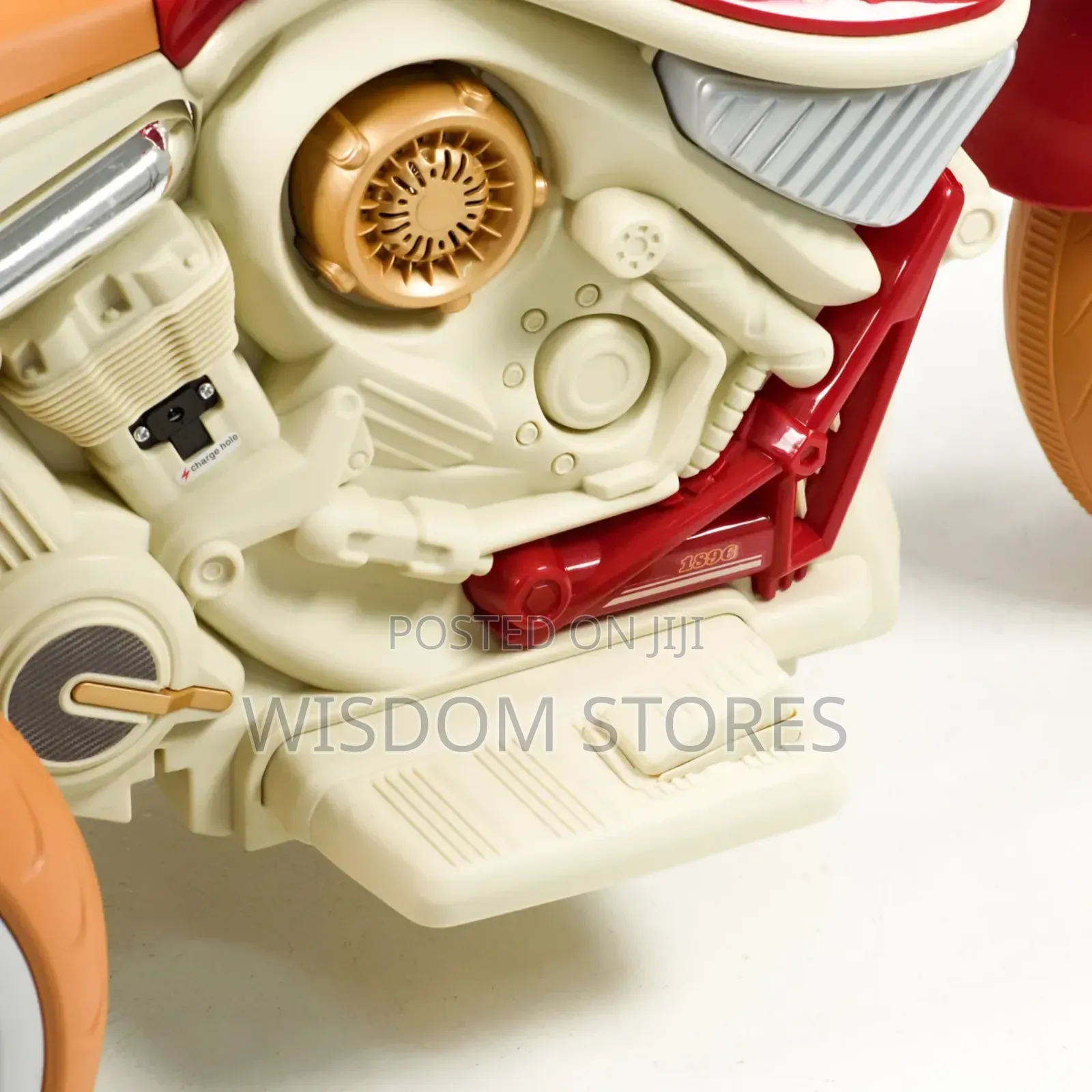 Large 12v Battery-Powered Chopper Kids' Motorcycle With Music