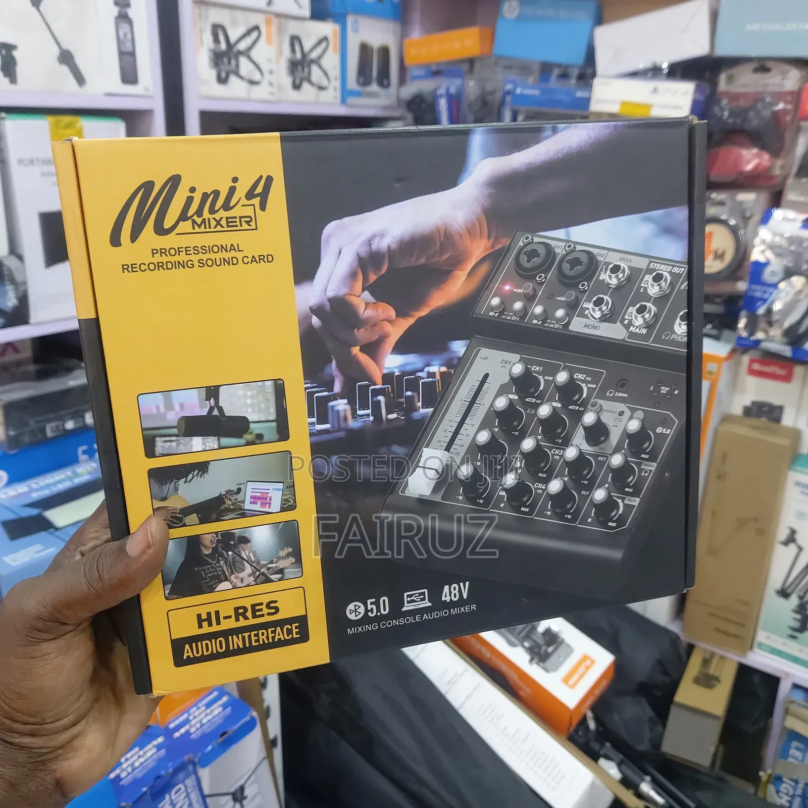 Mini 4 Mixer Professional Sound Recorder Card 48v