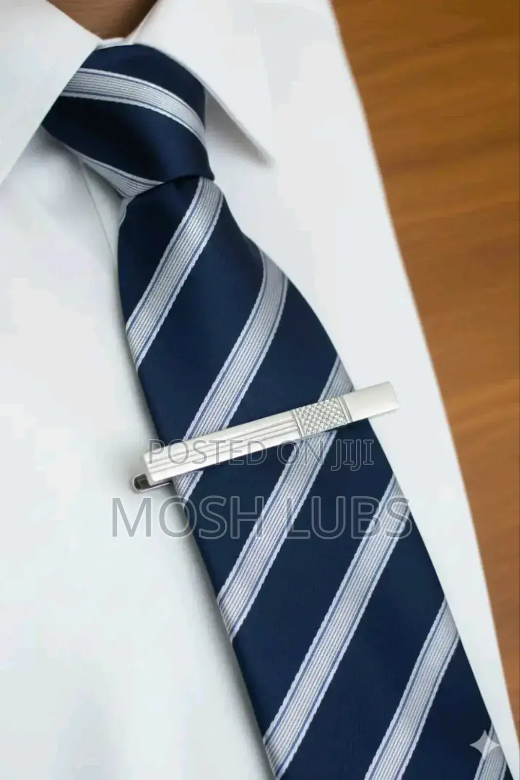 Silver Actate Tie Clips