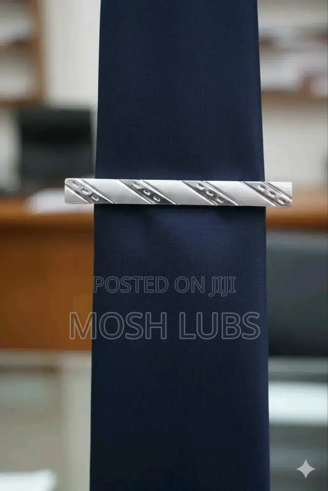Silver Actate Tie Clips
