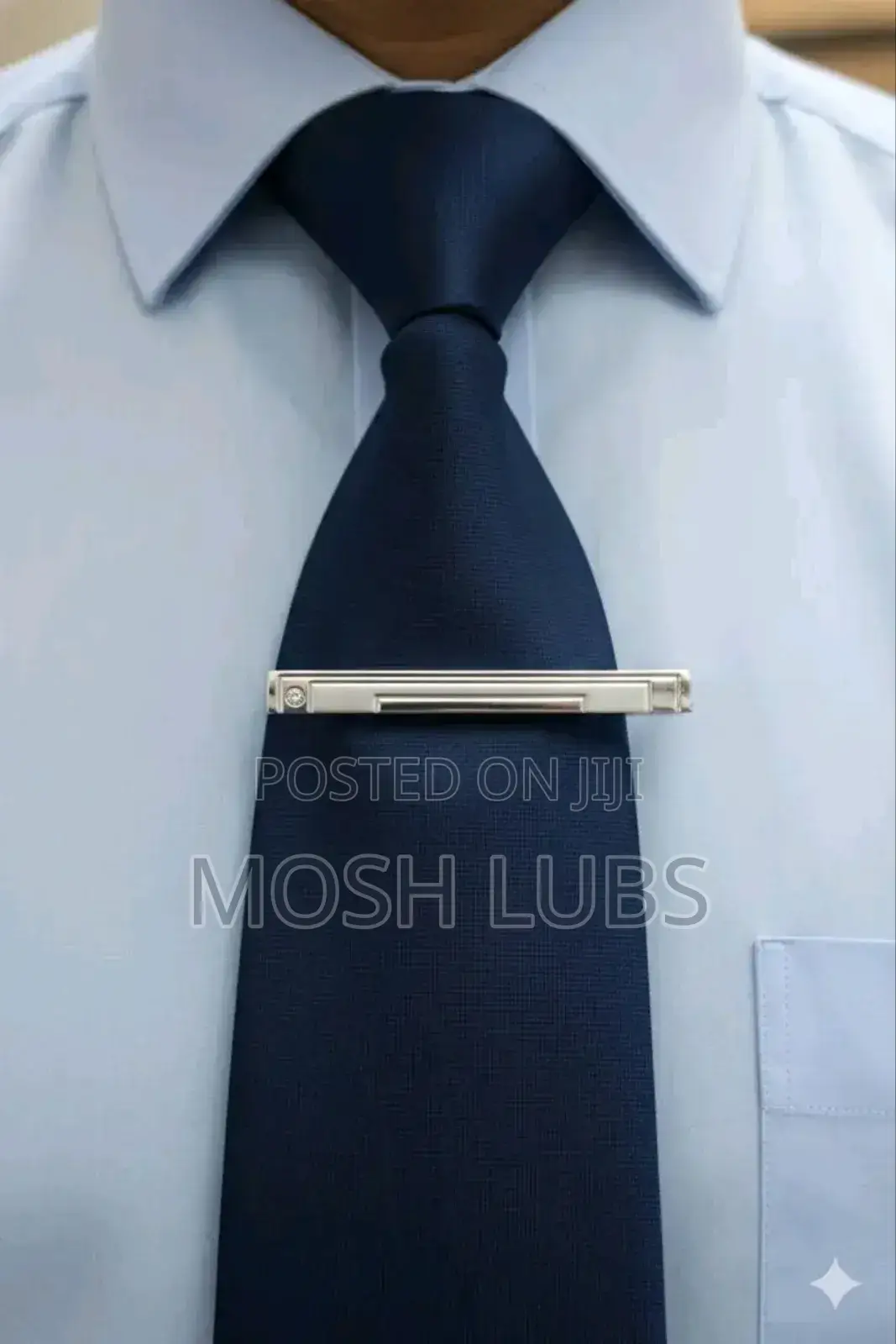 Silver Actate Tie Clips