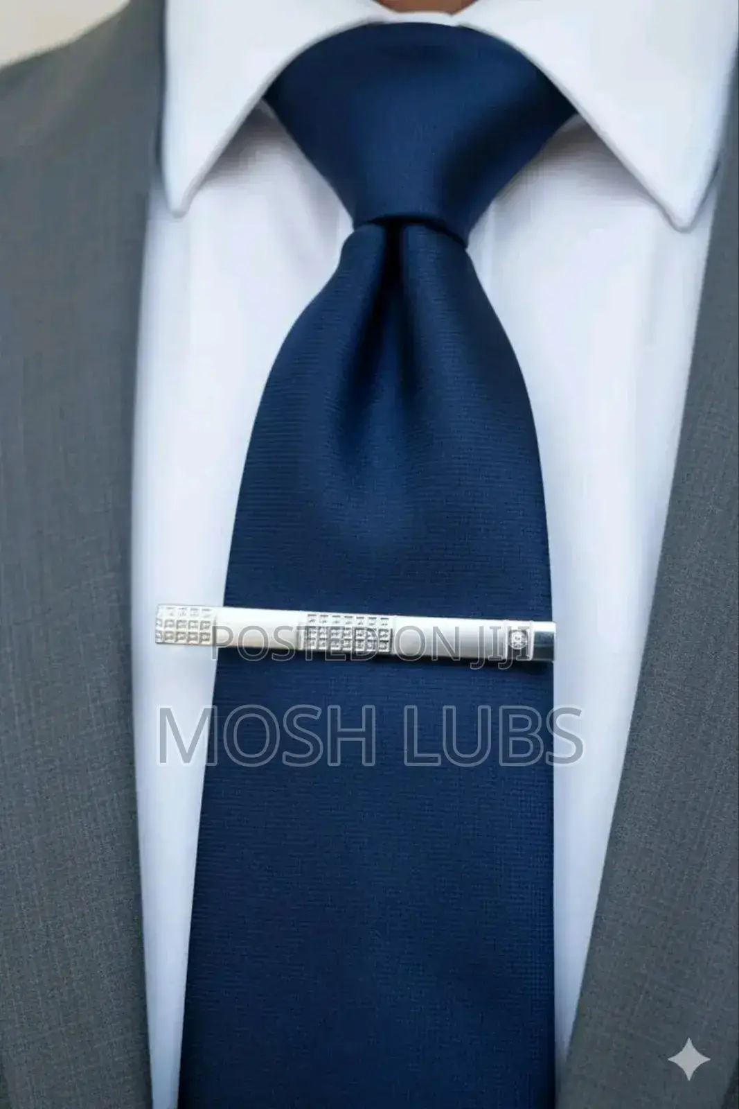Silver Actate Tie Clips