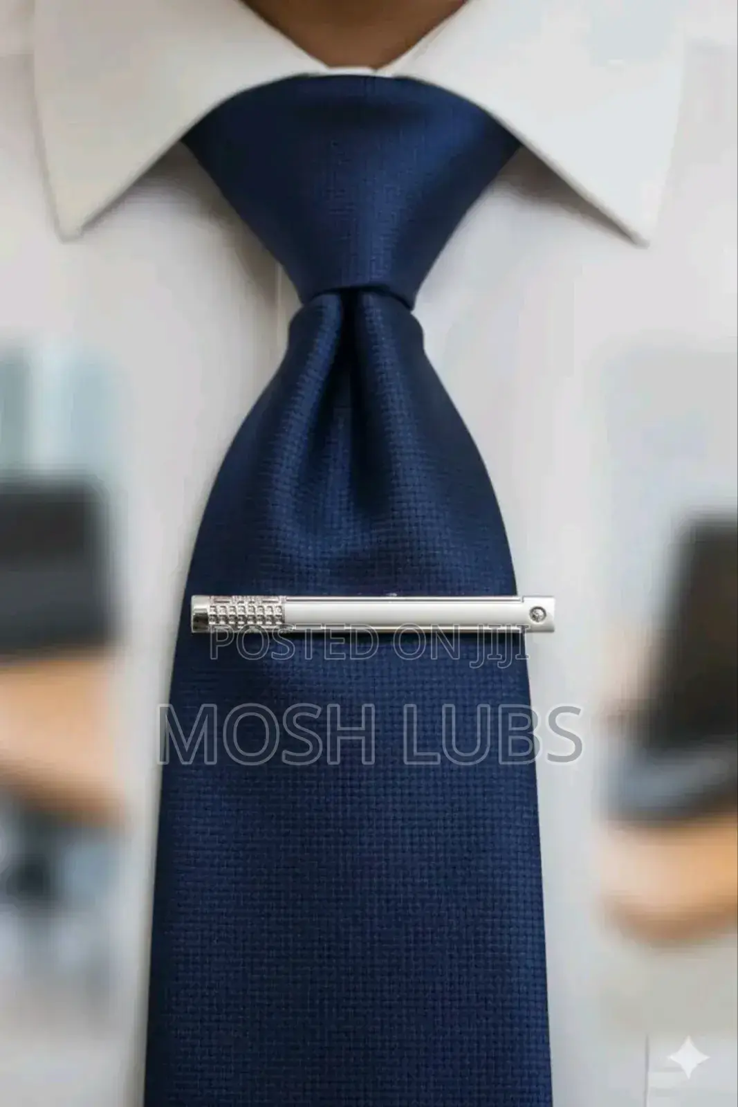Silver Actate Tie Clips