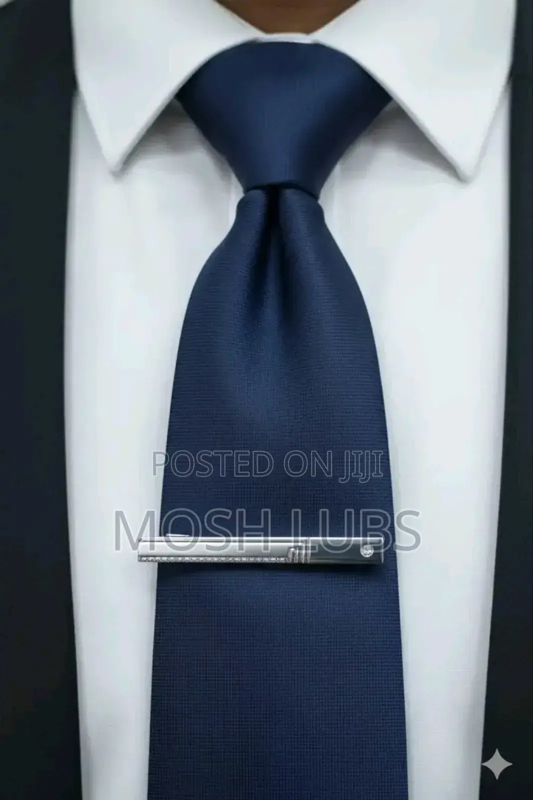 Silver Actate Tie Clips
