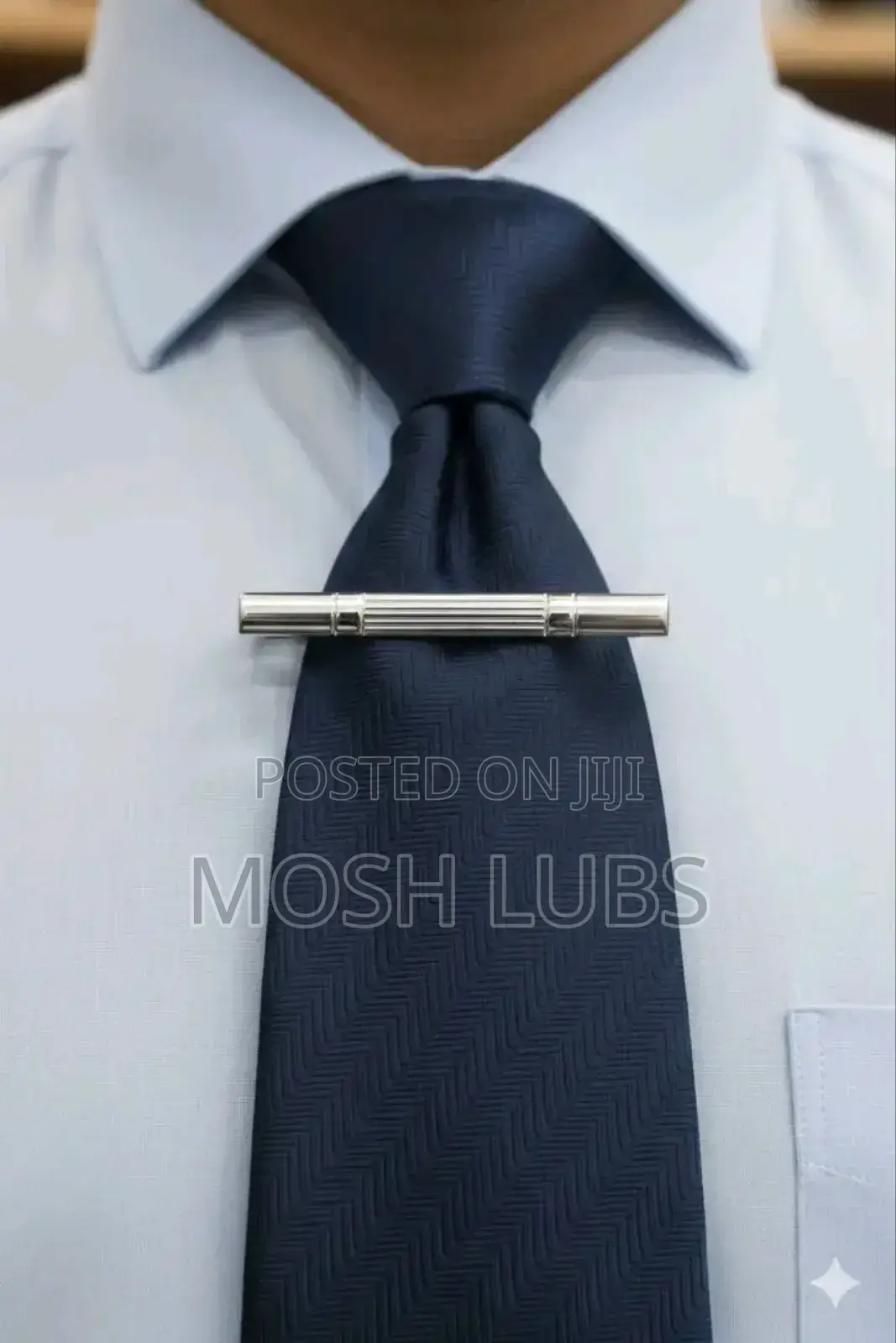 Silver Actate Tie Clips