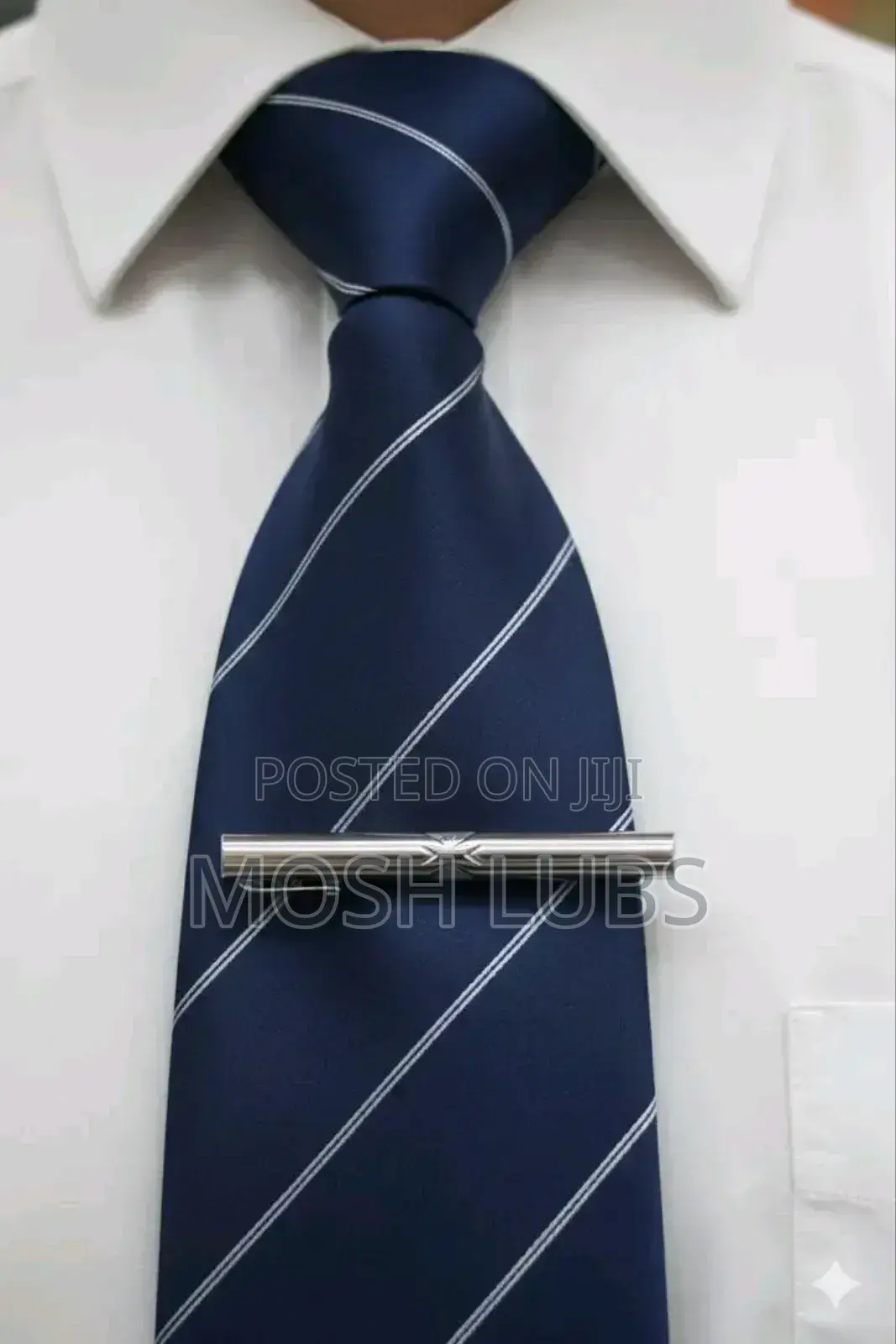 Silver Actate Tie Clips
