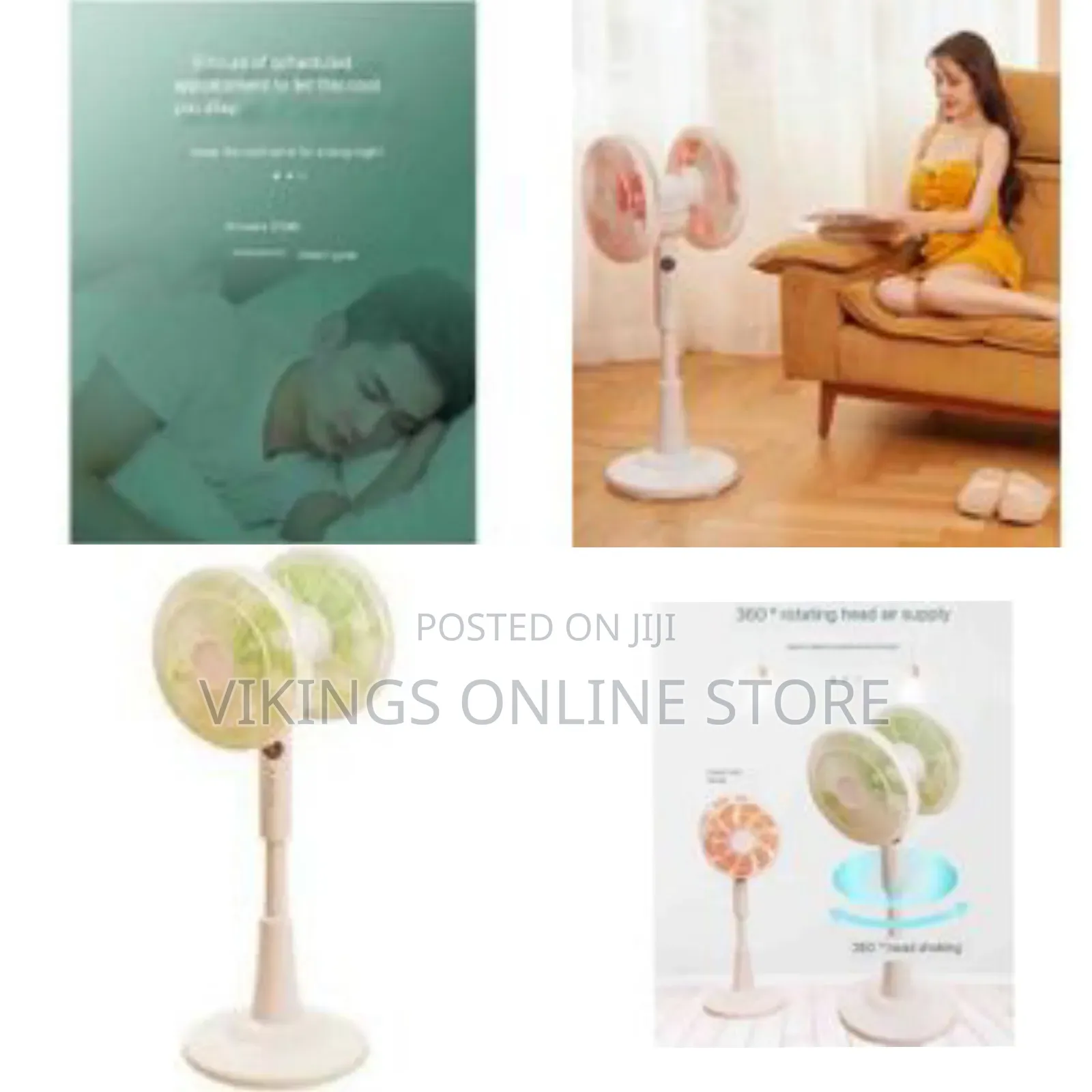 360° Double-Headed Rotating Fan Household Air Circulation Fan