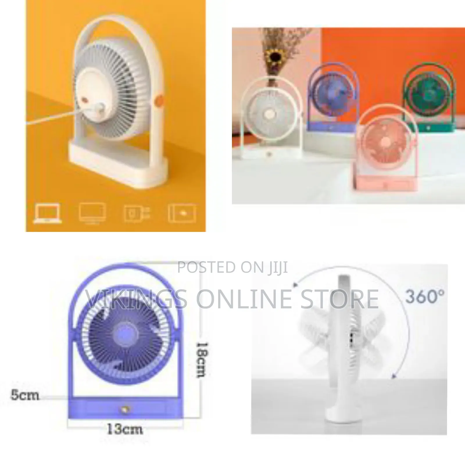 1pc Mini Electric Fan With a Drawer Rotatable Head Usb Portable