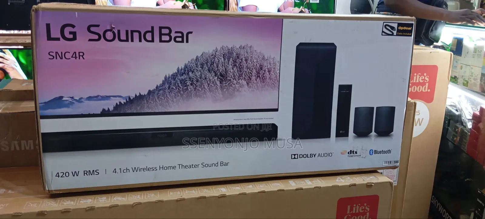 Lg Soundbar 4.1 Channel 420w With Wireless Subwoofer Rear Speakers