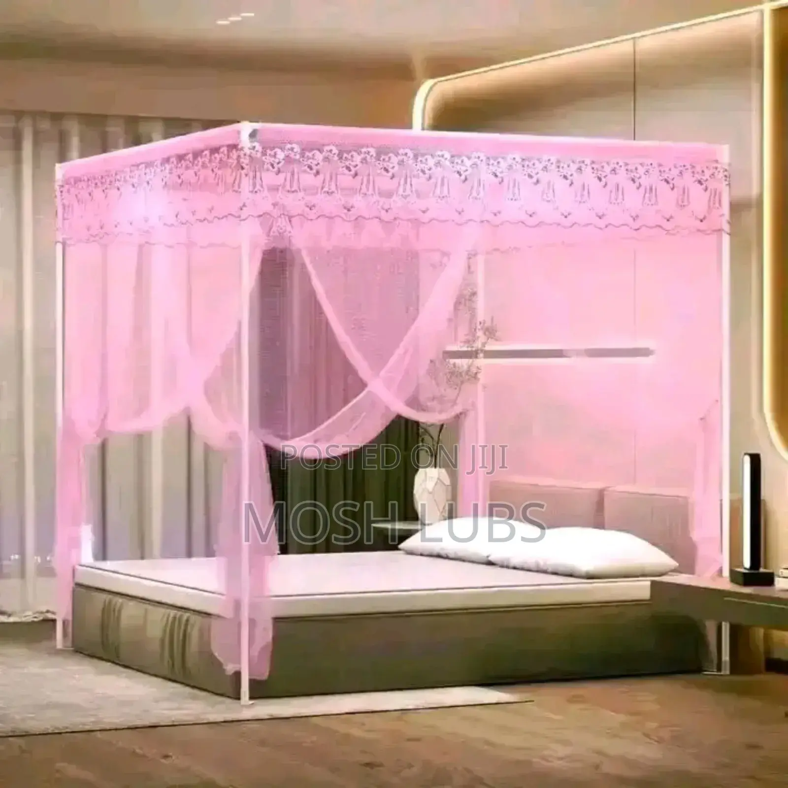 Pink Flat Topped Mosquito Nets ~5by6
