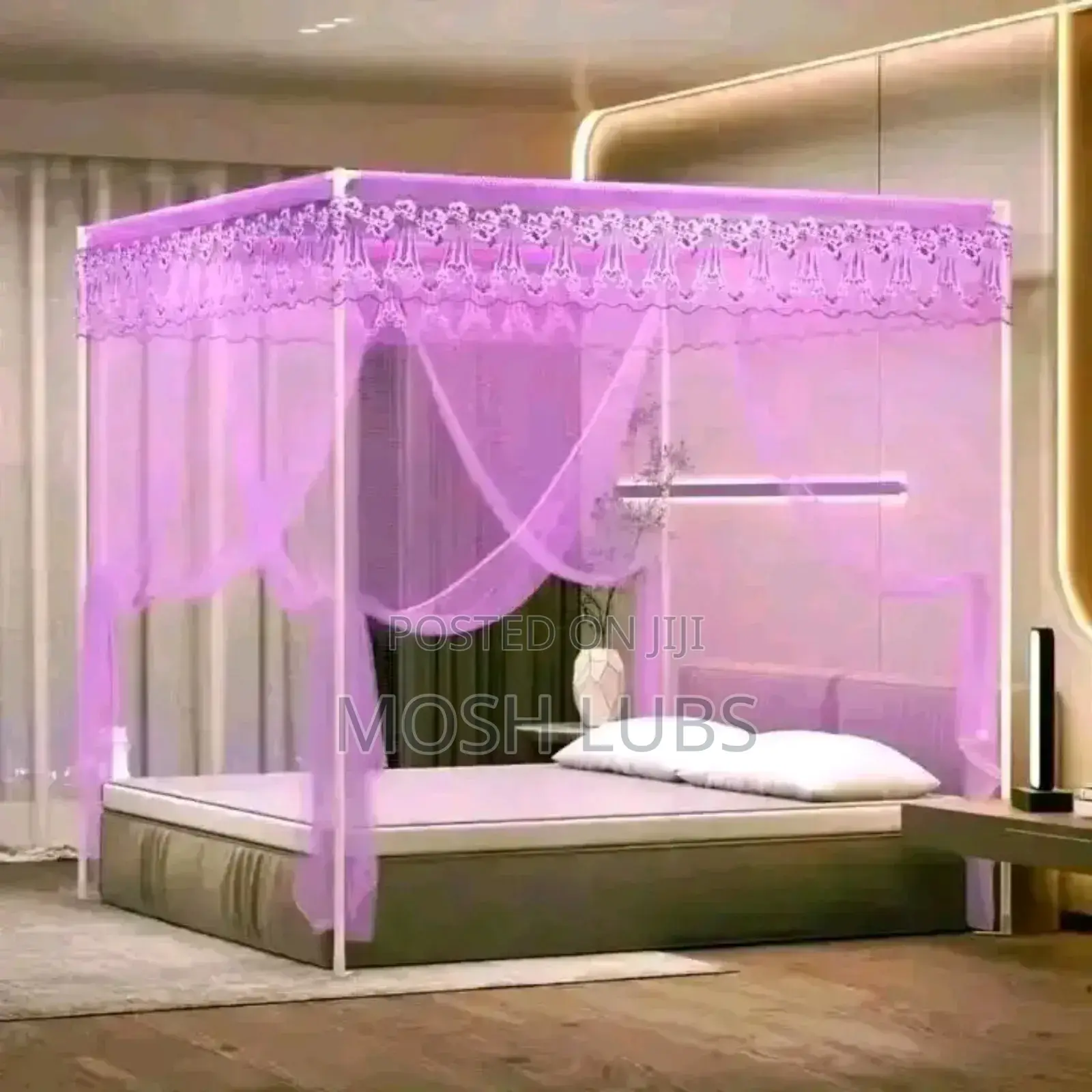 Pink Flat Topped Mosquito Nets ~5by6