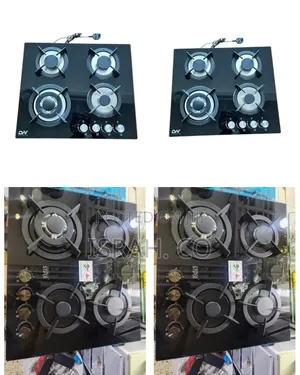 Sleek Tempered Glass 4-Burner Built-in Gas Hob - Multicolor