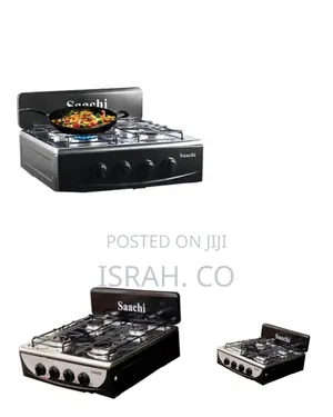Saachi 4-Burner Tabletop Gas Cooktop With Protective Lid - Multicolor