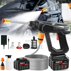 Portable Cordless High-Pressure Cleaner, Heavy-Duty 2 Batteries.