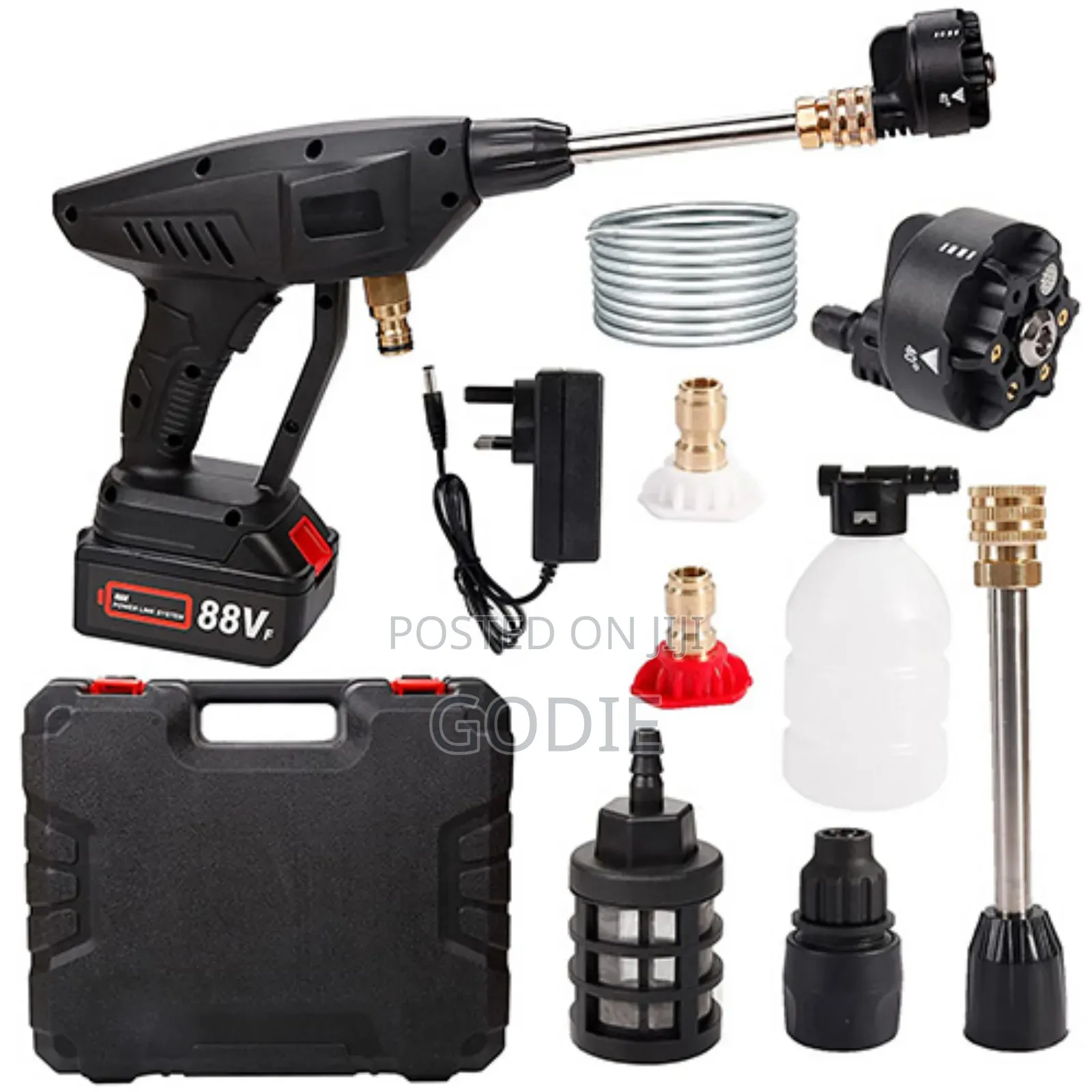 Portable Cordless High-Pressure Cleaner, Heavy-Duty 2 Batteries.
