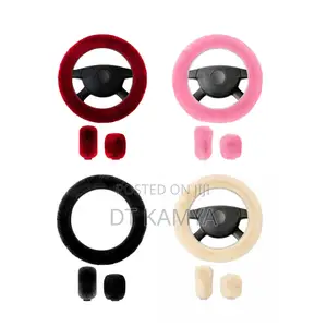 3pcs Fashion Fluffy Wool Set Car Accessories - Steering Gear Covers